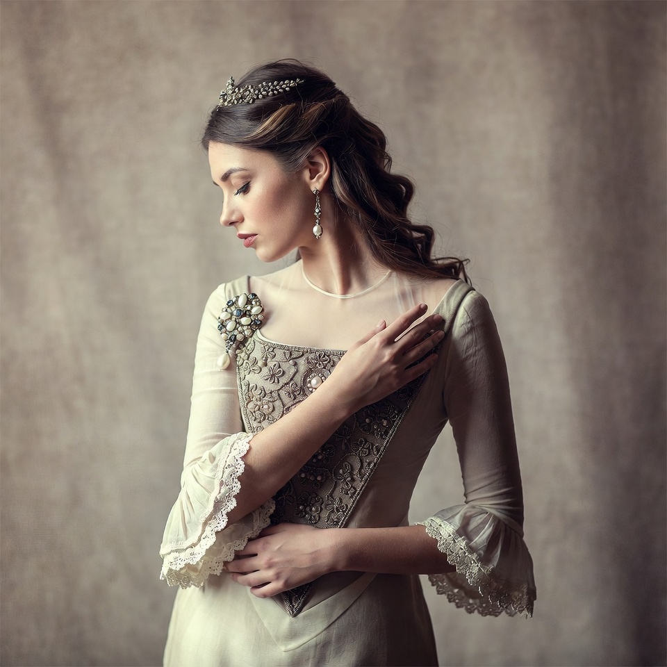 Woman in elegant dress holding a book Woman in elegant dress holding a book