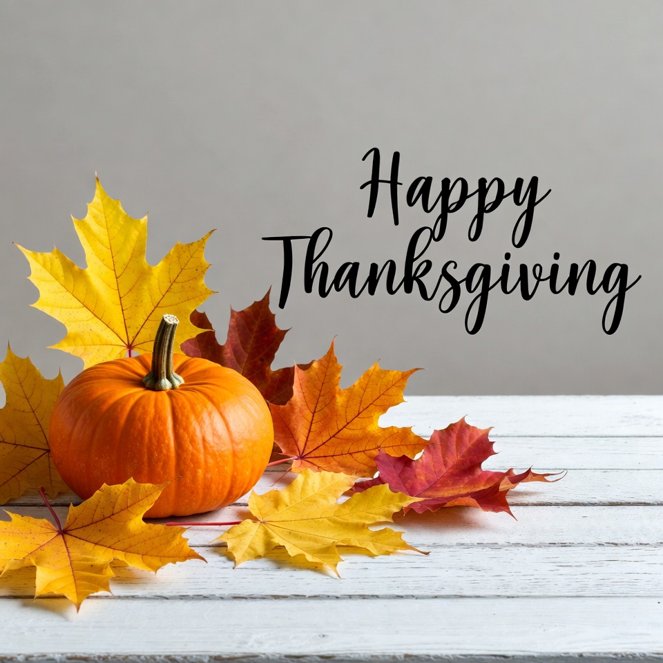 Celebrate thanksgiving with pumpkin and leaves Celebrate thanksgiving with pumpkin and leaves