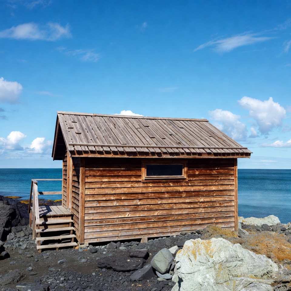 Wooden cabin by the sea Wooden cabin by the sea