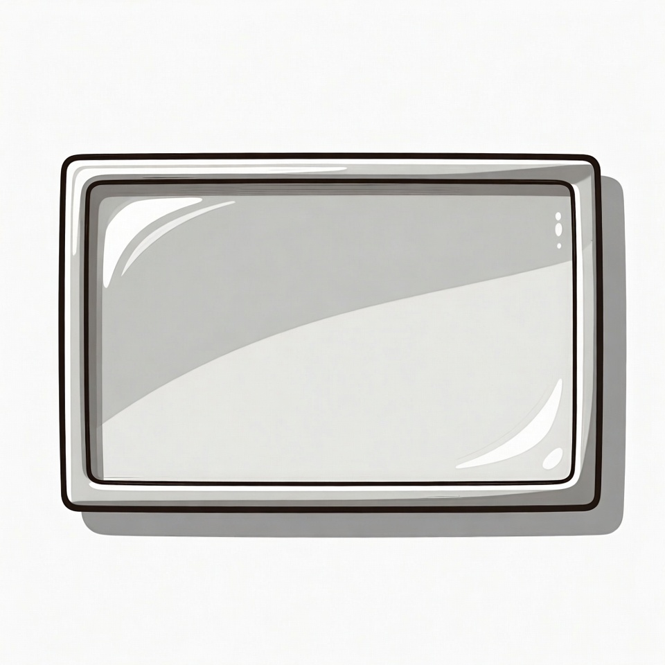 Blank rectangular tray on a white background Blank rectangular tray on a white background