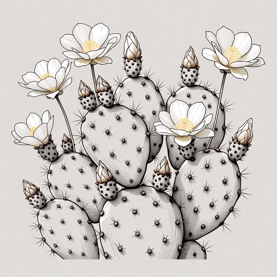 Cactus with blooming flowers in desert Cactus with blooming flowers in desert