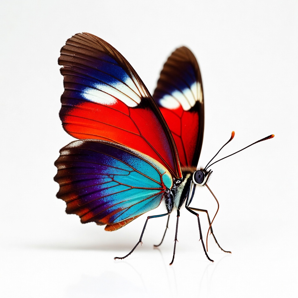 Colorful butterfly on a white background Colorful butterfly on a white background
