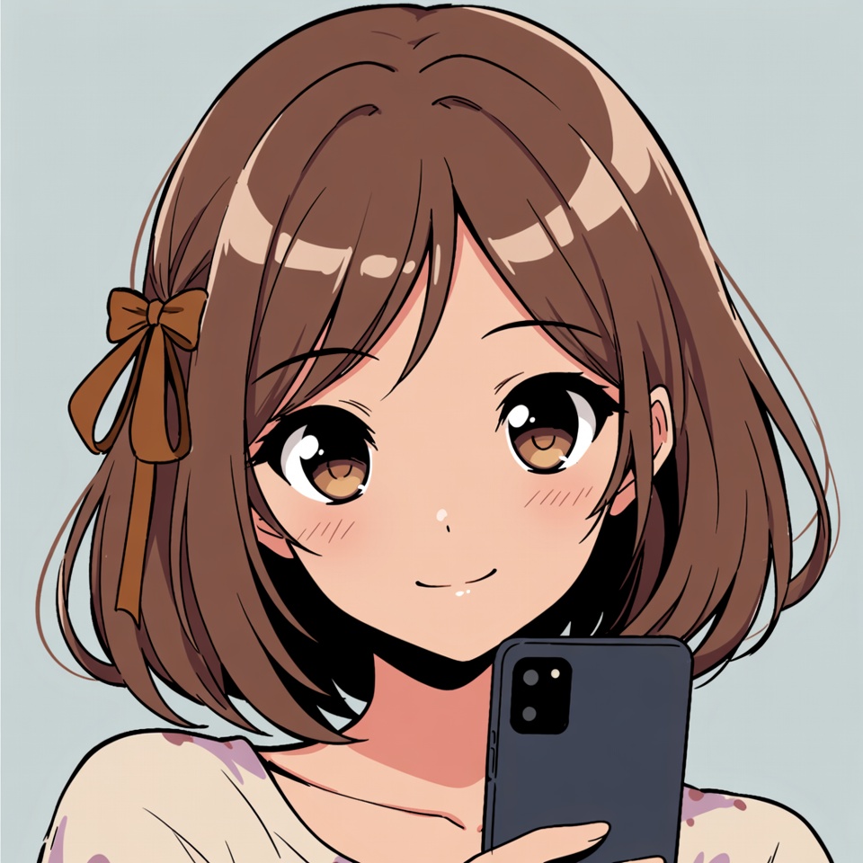 Girl smiling with a smartphone in hand Girl smiling with a smartphone in hand