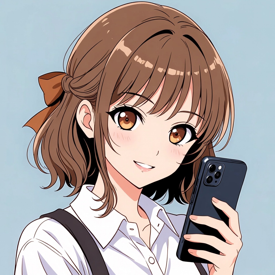 Young woman holding a phone Young woman holding a phone