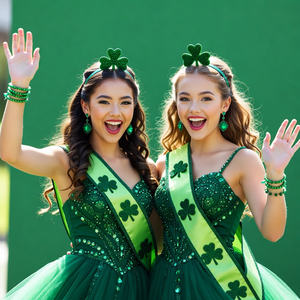 Girls in green celebrate st. patrick's day Girls in green celebrate st. patrick's day