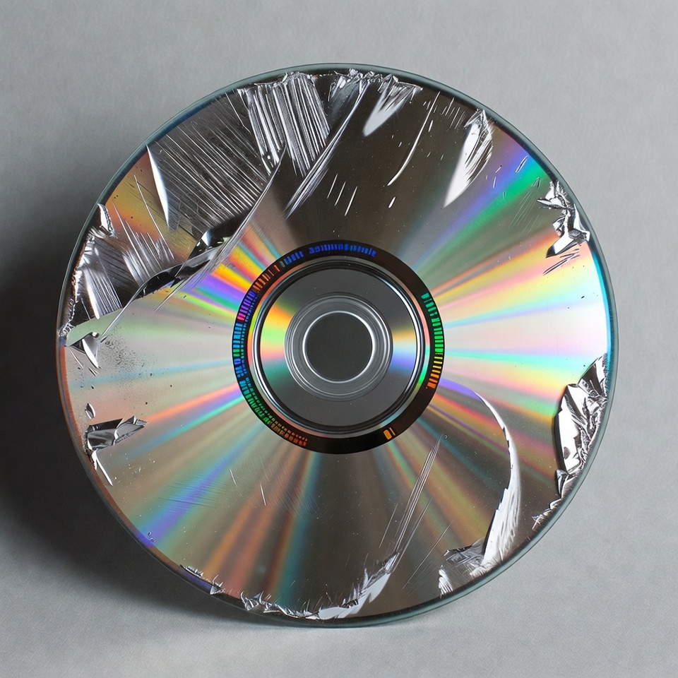 Scratched cd on gray background Scratched cd on gray background
