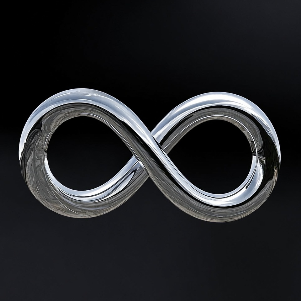 Metal sculpture of infinity symbol Metal sculpture of infinity symbol