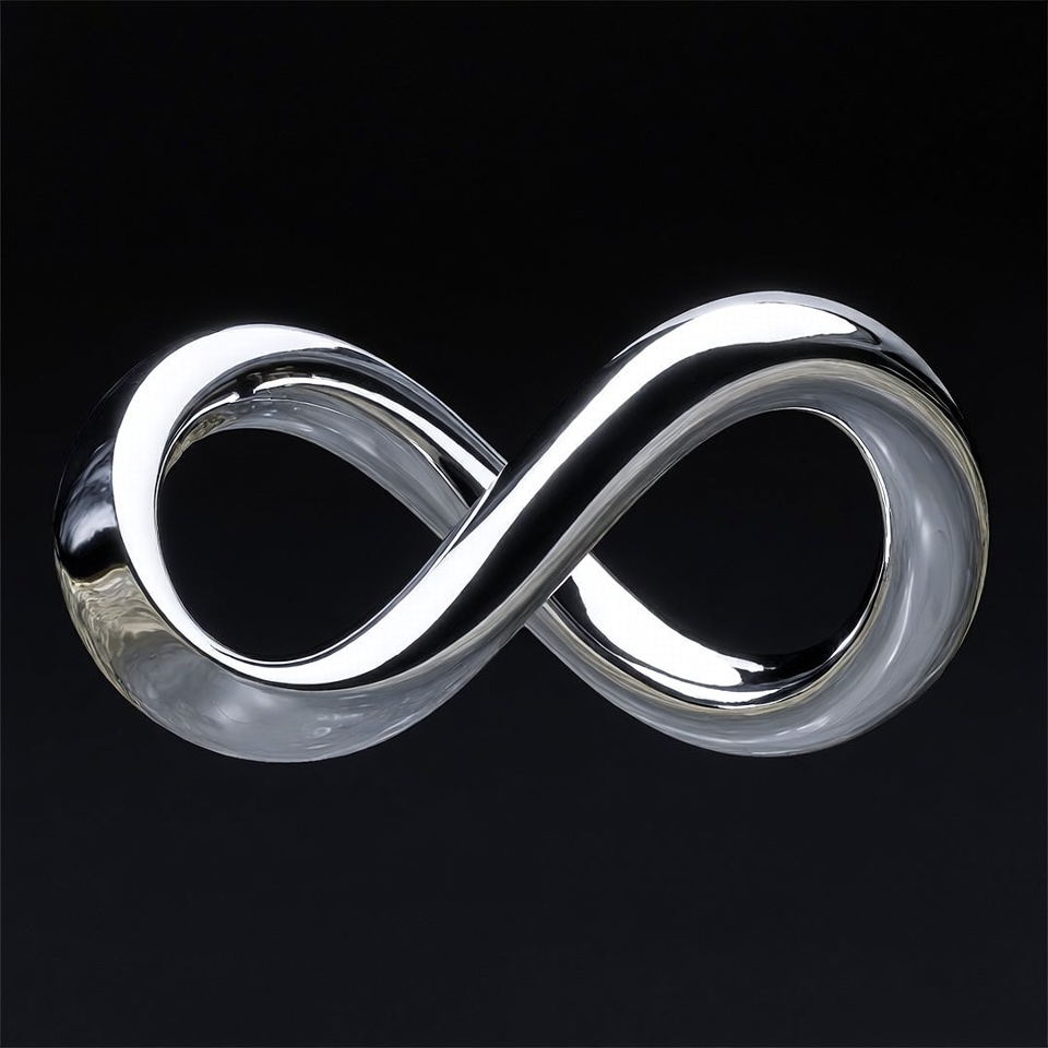 Sculpture of infinity symbol in silver Sculpture of infinity symbol in silver