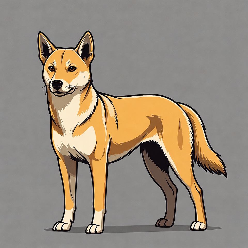 Dog standing on a gray background Dog standing on a gray background