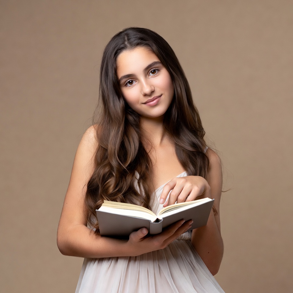 Girl holding a book Girl holding a book