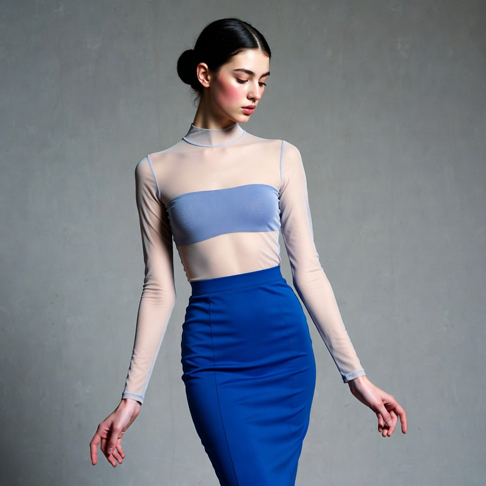 Model poses in studio setting Model poses in studio setting