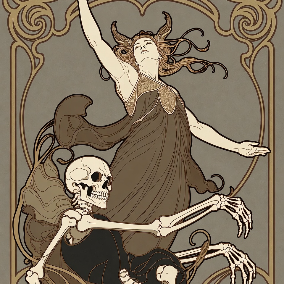 Spirit and skeleton dance together Spirit and skeleton dance together