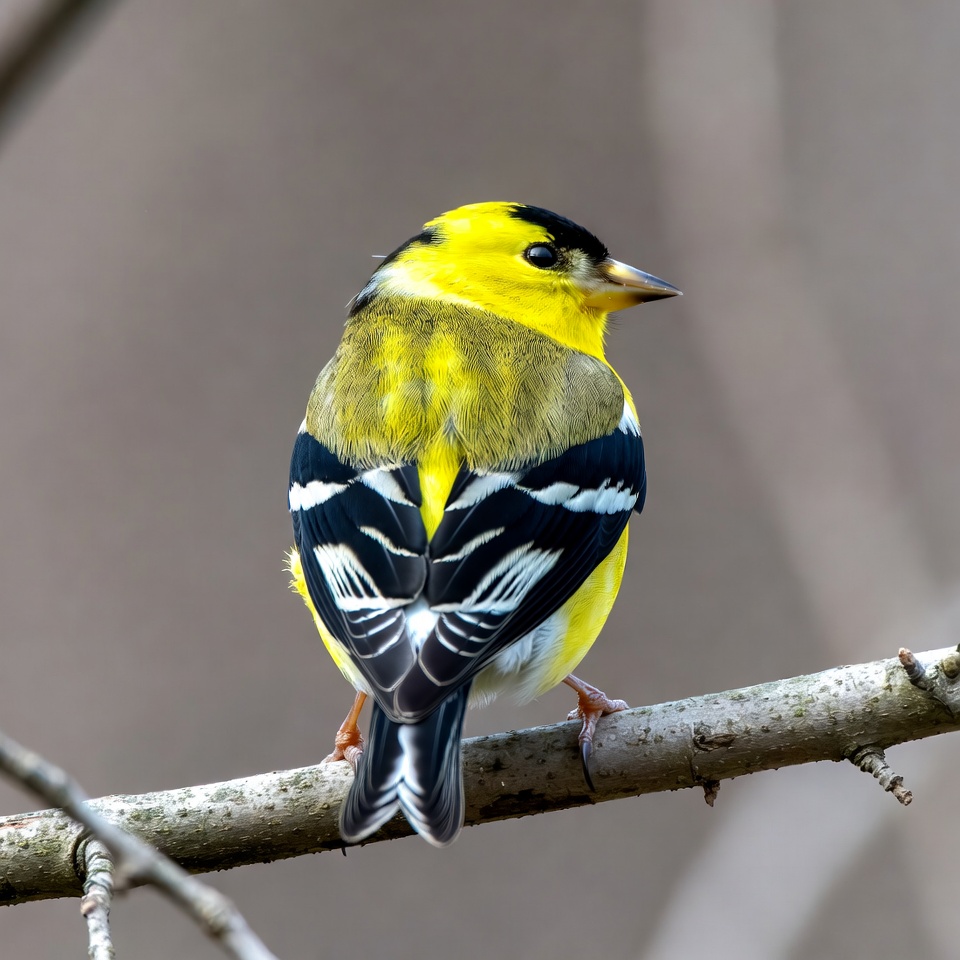 American goldfinch perched on a branch American goldfinch perched on a branch