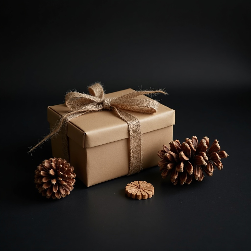 Simple gift on dark background Simple gift on dark background