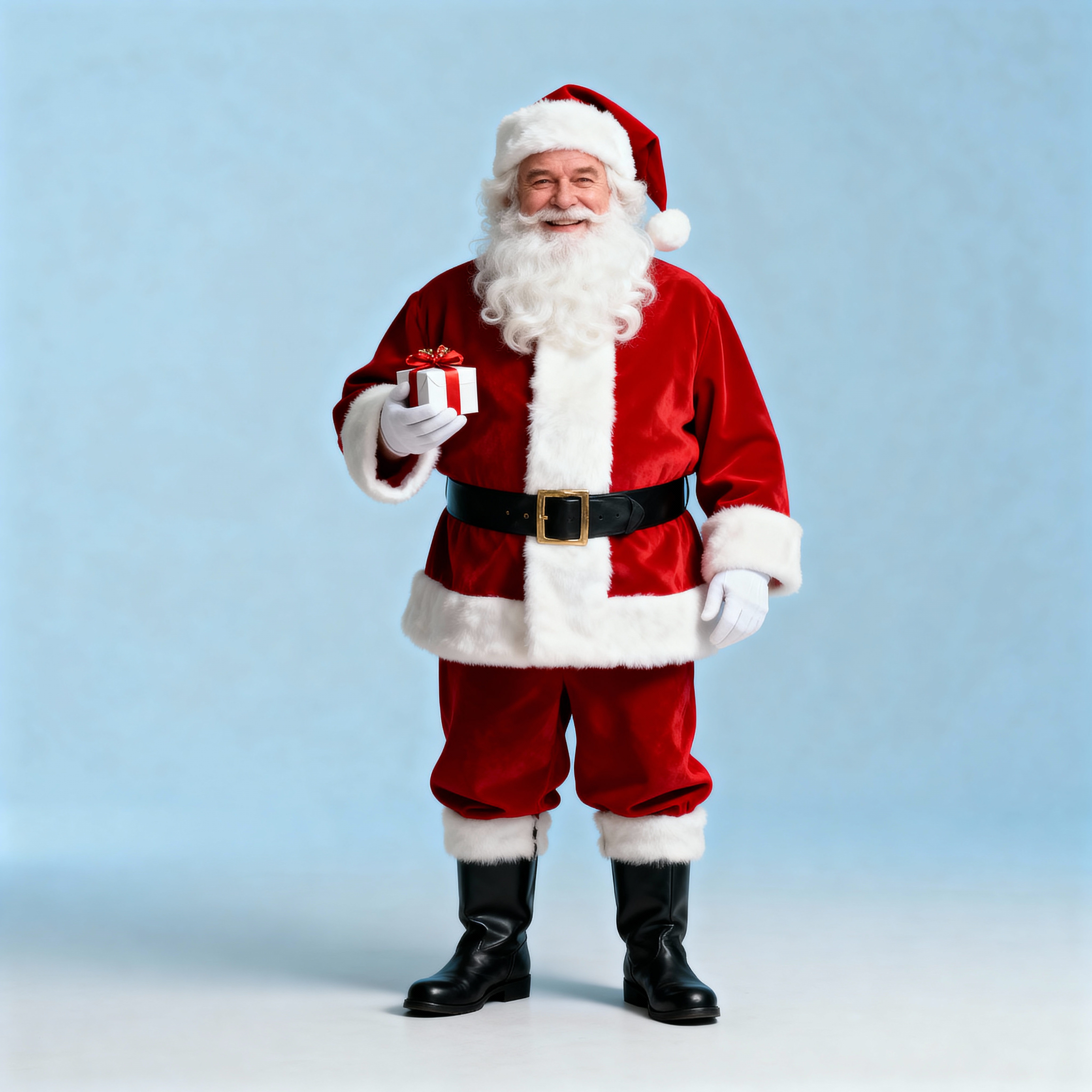 Santa claus holding a gift during christmas Santa claus holding a gift during christmas