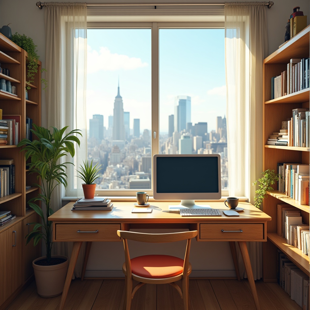 City view from modern workspace City view from modern workspace