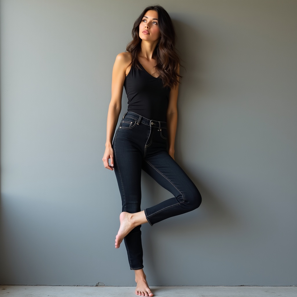 Model posing in casual outfit indoors Model posing in casual outfit indoors