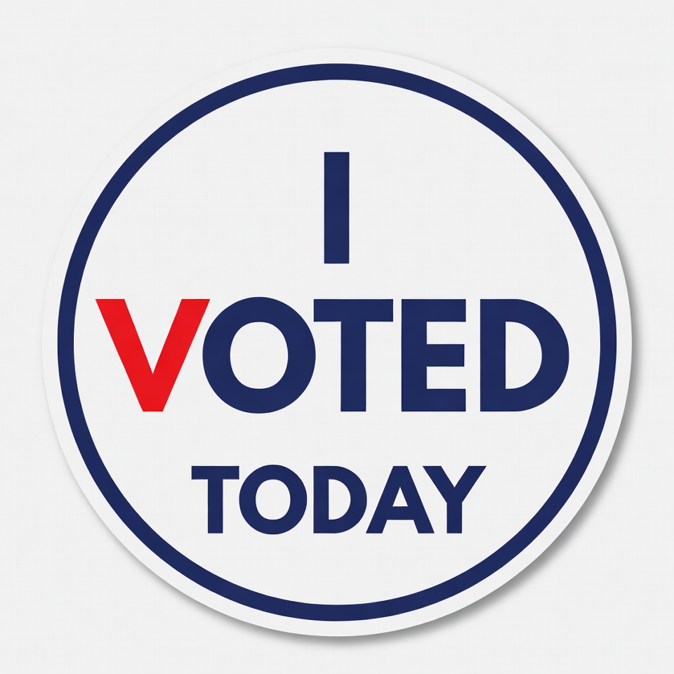 Vote sticker shows participation in democracy Vote sticker shows participation in democracy