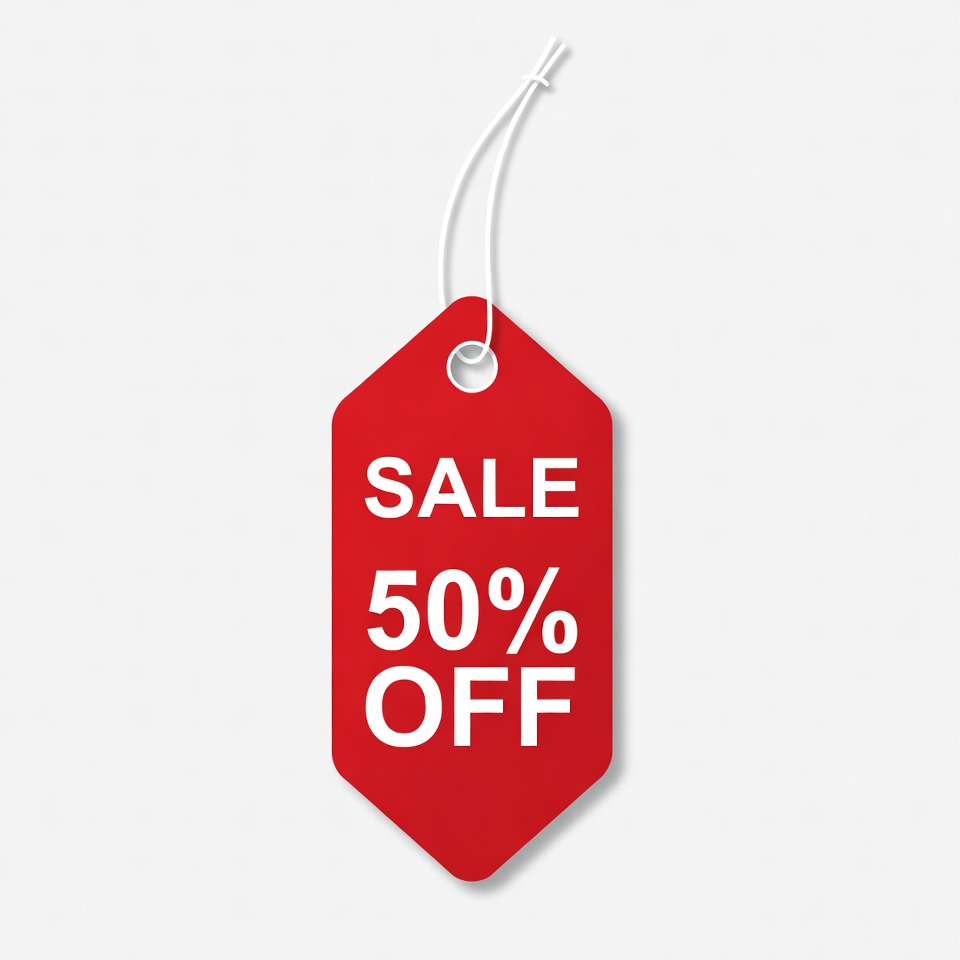 Sale tag with discount offer details Sale tag with discount offer details