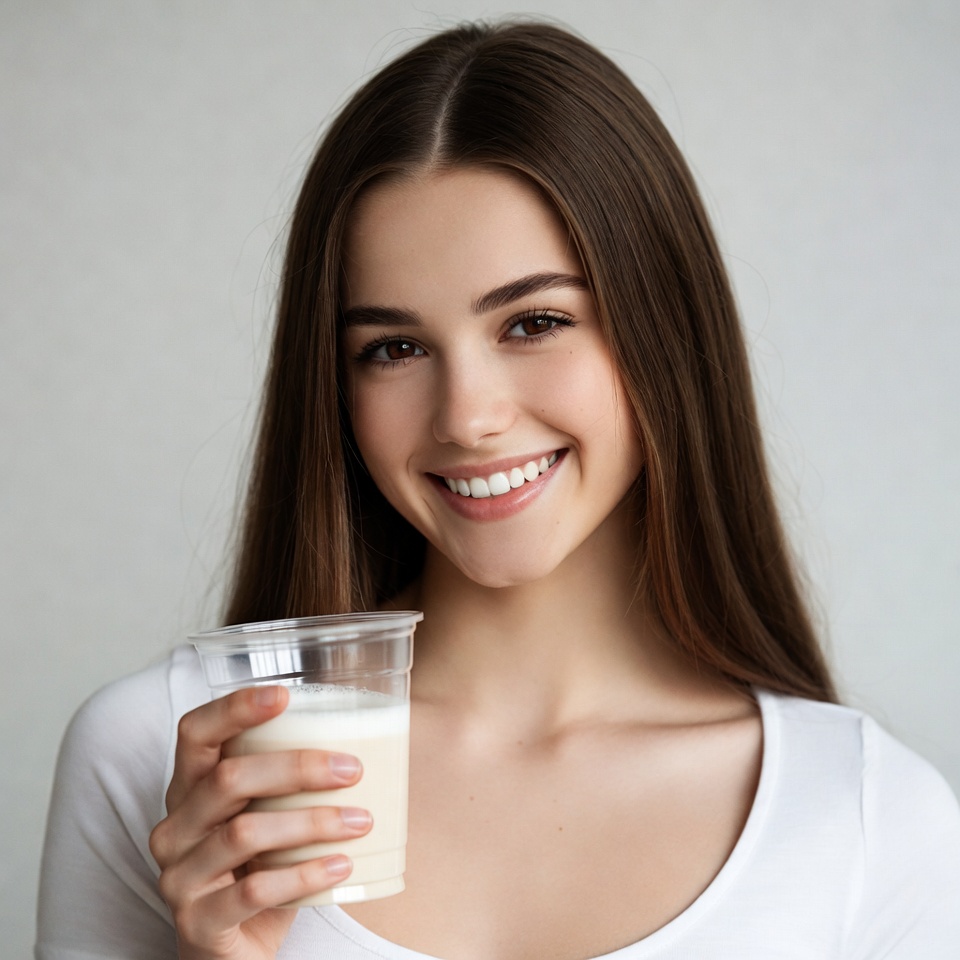 Young woman holding a drink Young woman holding a drink
