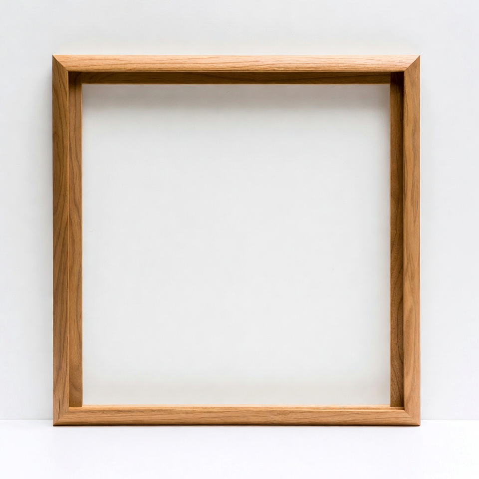 Simple wooden frame on display Simple wooden frame on display