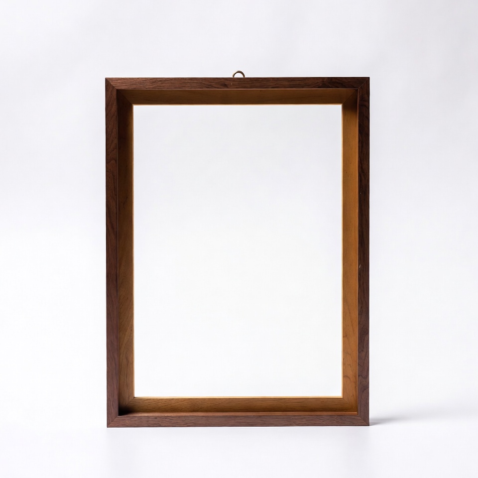 Empty wooden frame on white background Empty wooden frame on white background