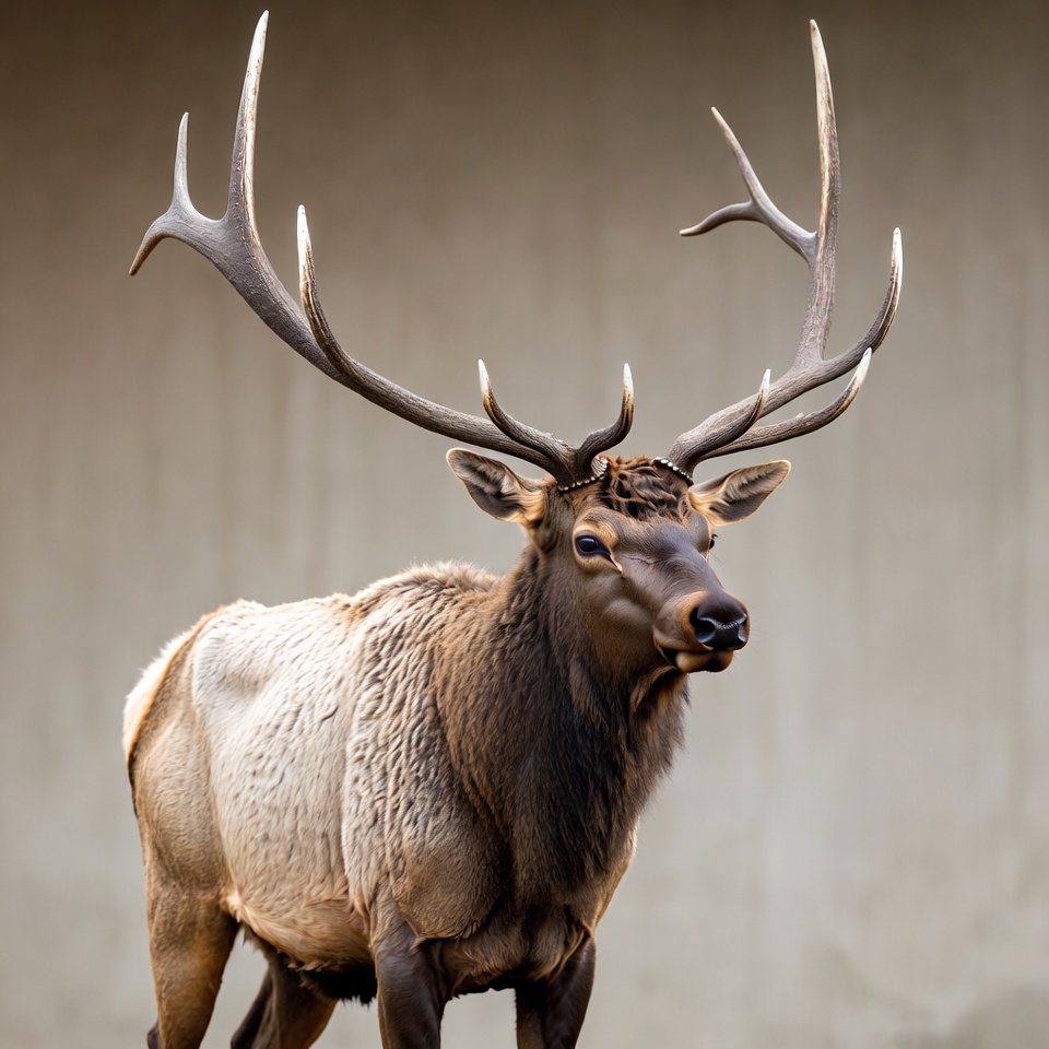 Elk standing in natural light Elk standing in natural light