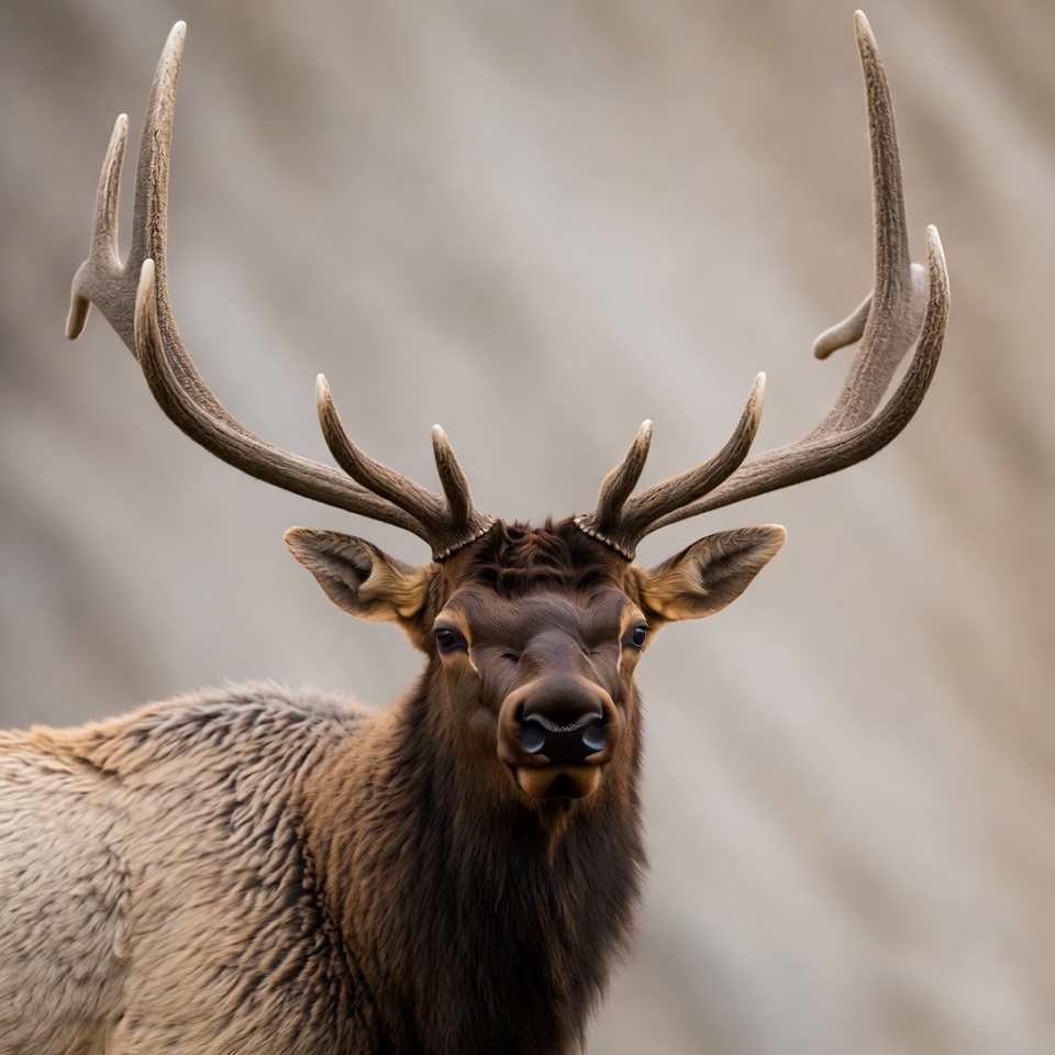 Elk with antlers in natural setting Elk with antlers in natural setting