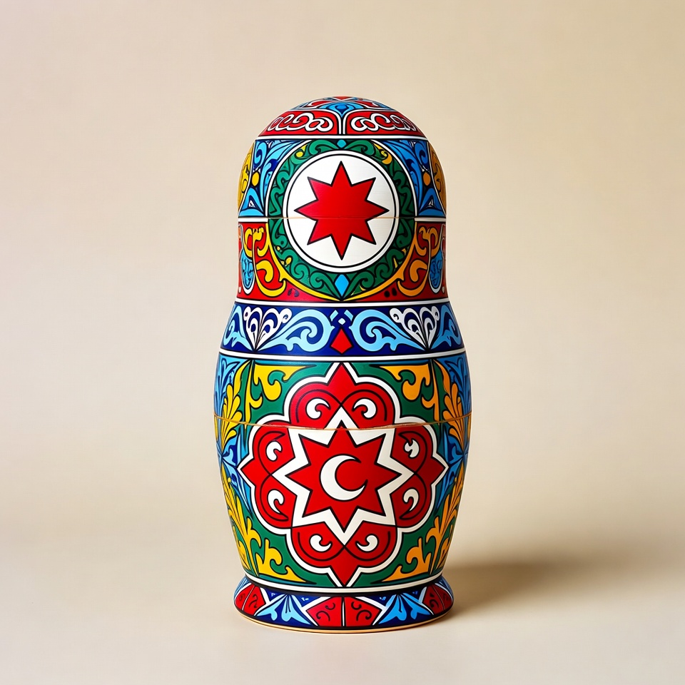 Colorful nesting doll on display Colorful nesting doll on display