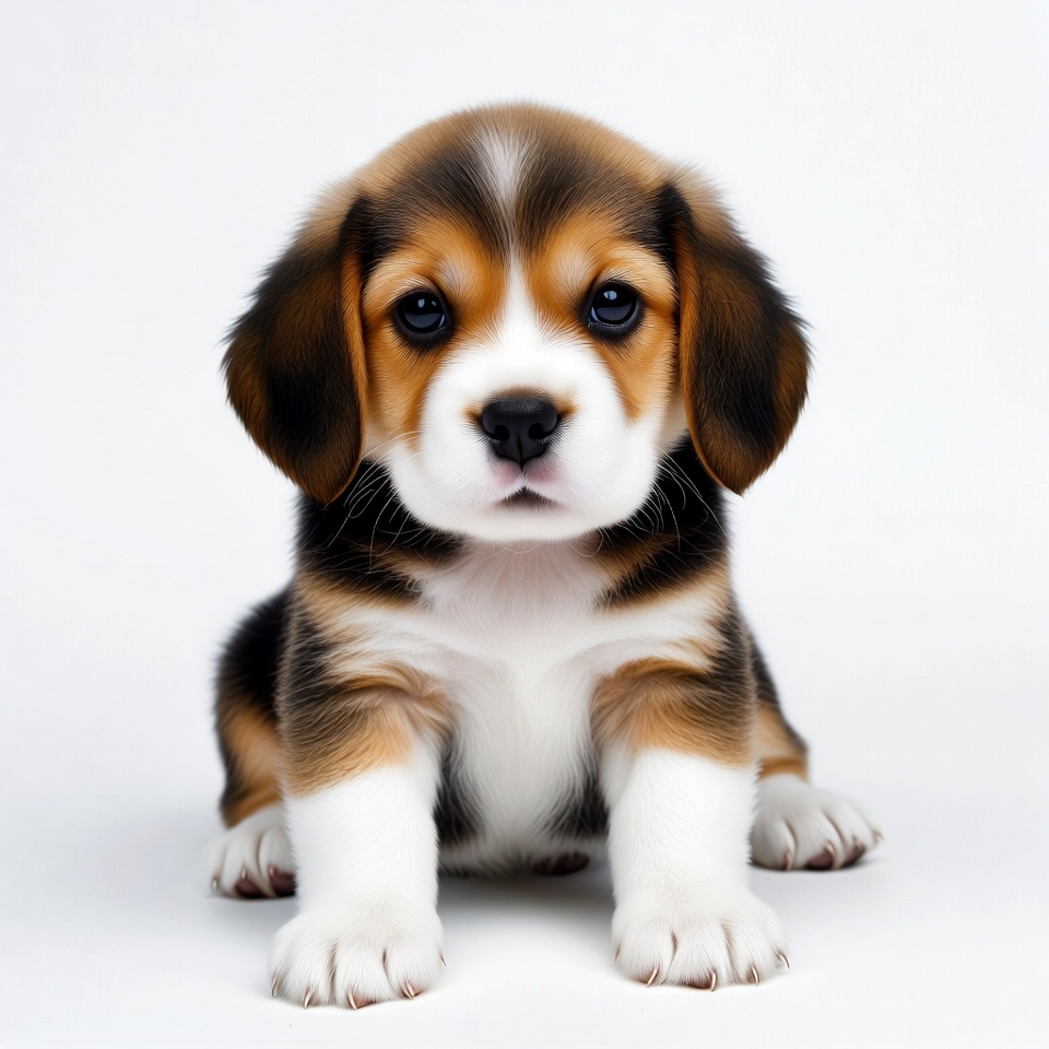 Cute puppy sitting on white background Cute puppy sitting on white background