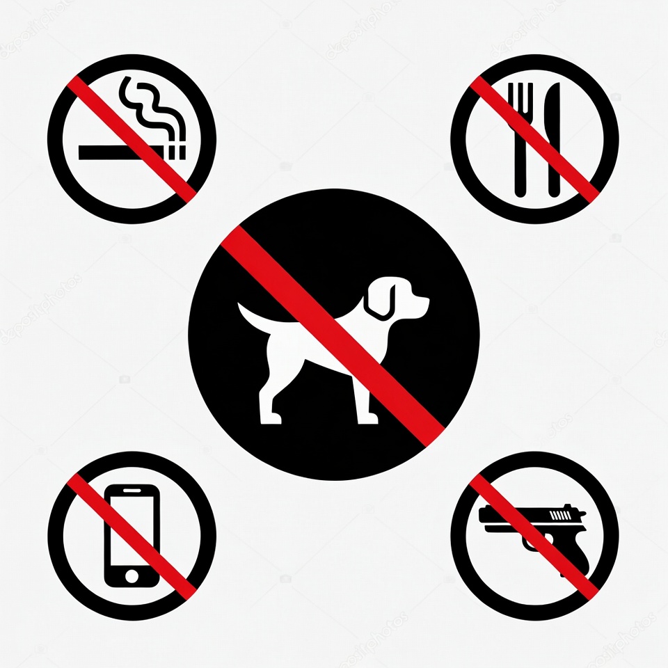 No smoking or eating signs No smoking or eating signs