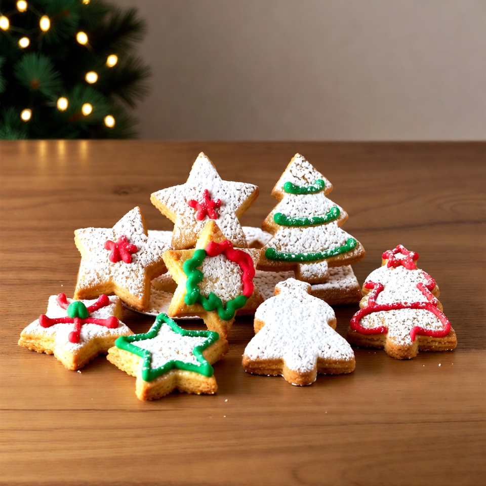 Christmas cookies on wooden table Christmas cookies on wooden table