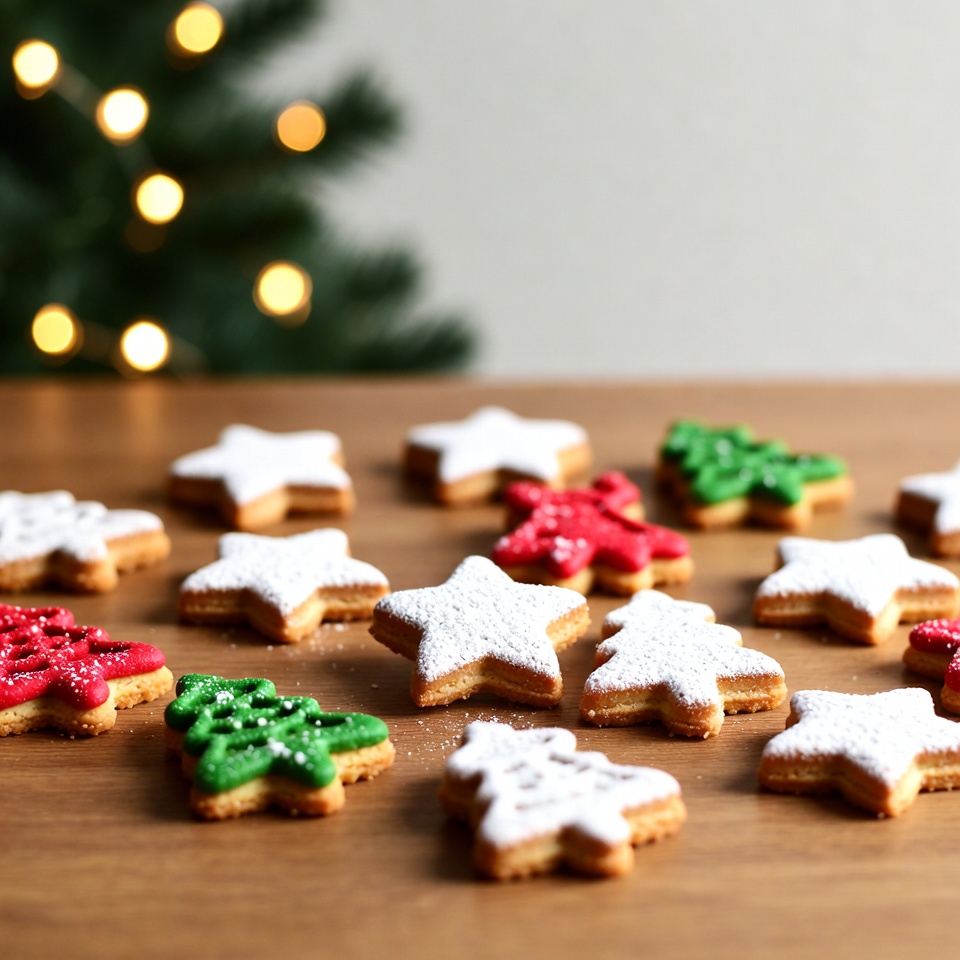 Holiday cookies on wooden table Holiday cookies on wooden table