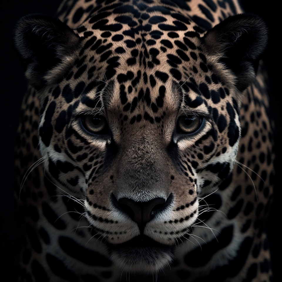 Leopard staring straight at the viewer Leopard staring straight at the viewer