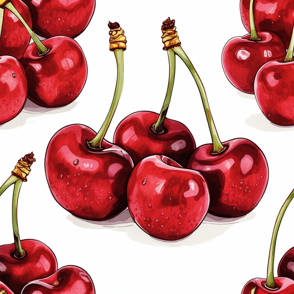 Red cherries on a white background Red cherries on a white background