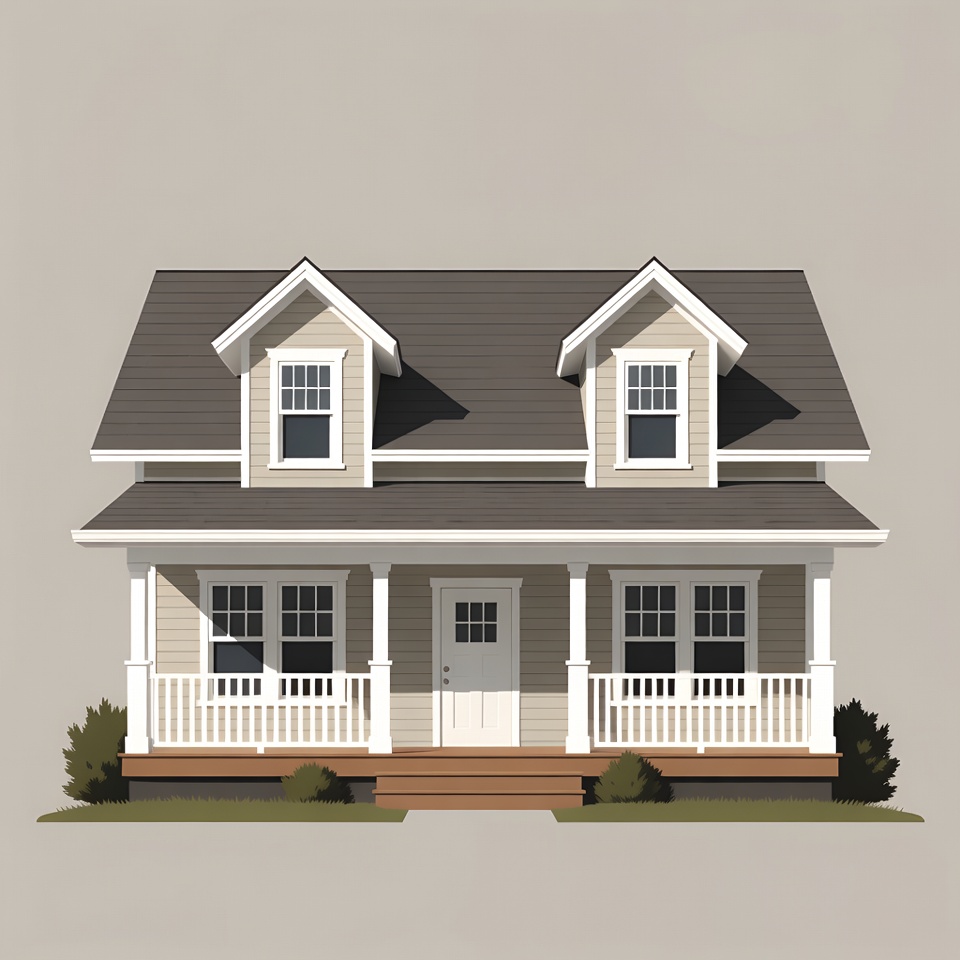 Simple house with front porch Simple house with front porch