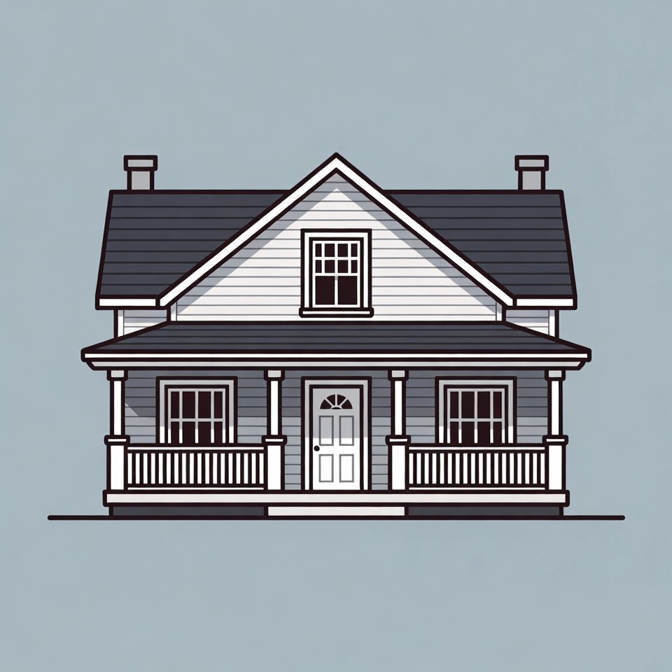Simple house illustration on gray background Simple house illustration on gray background