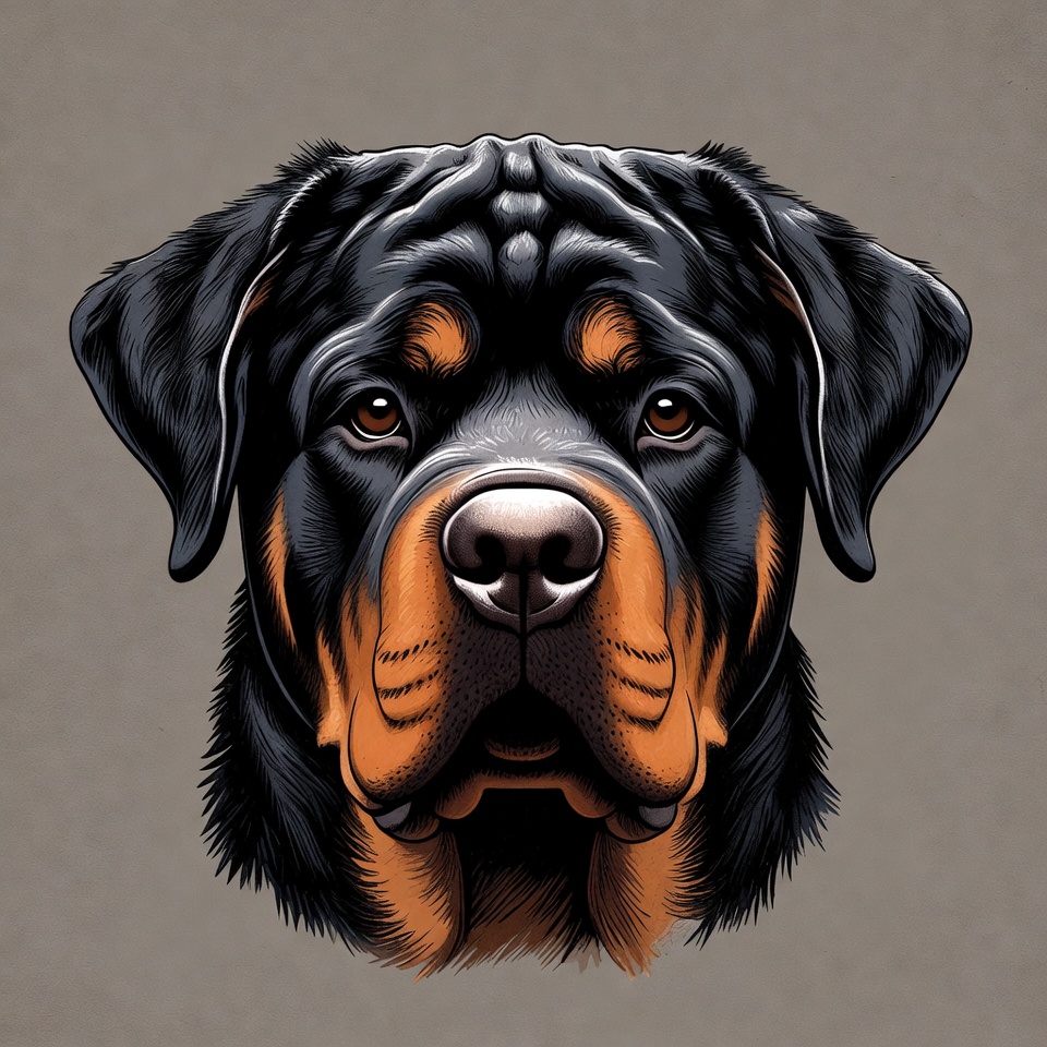 Rottweiler portrait on textured background Rottweiler portrait on textured background