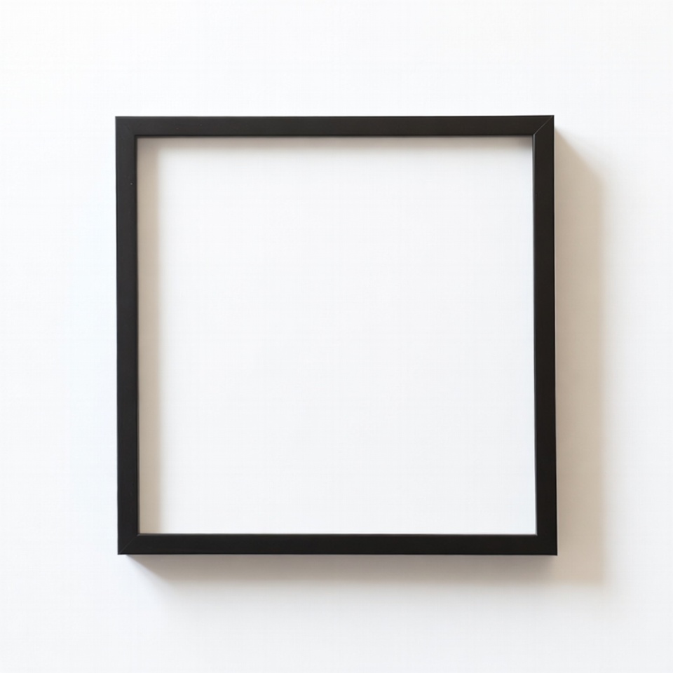 Empty black frame on wall Empty black frame on wall