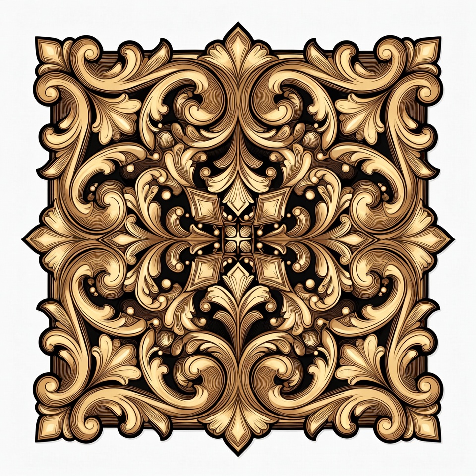 Intricate gold and black design pattern Intricate gold and black design pattern