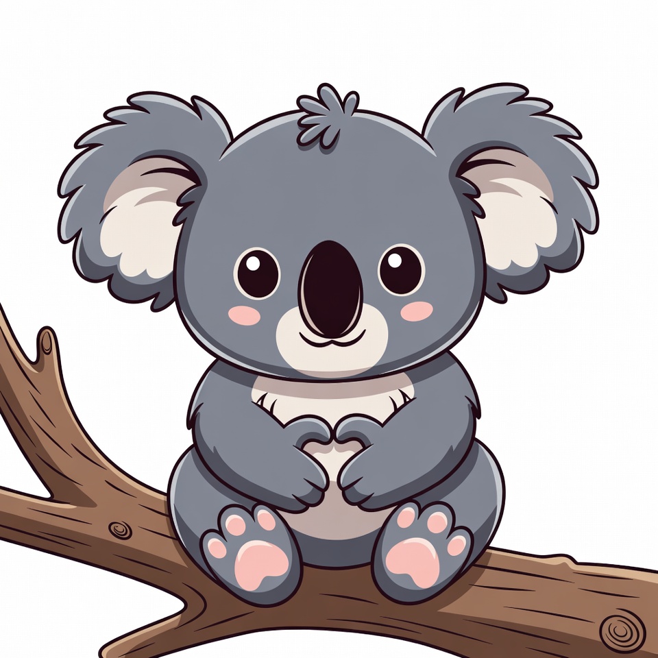 Koala sitting on a tree branch Koala sitting on a tree branch