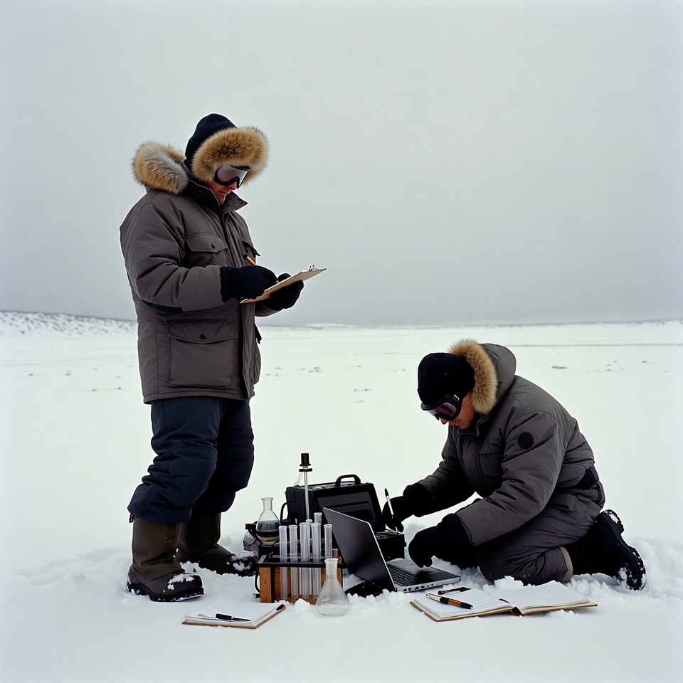 Scientists working in the arctic Scientists working in the arctic