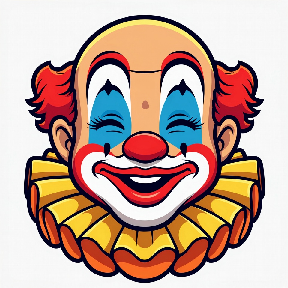 Clown face with big smile Clown face with big smile