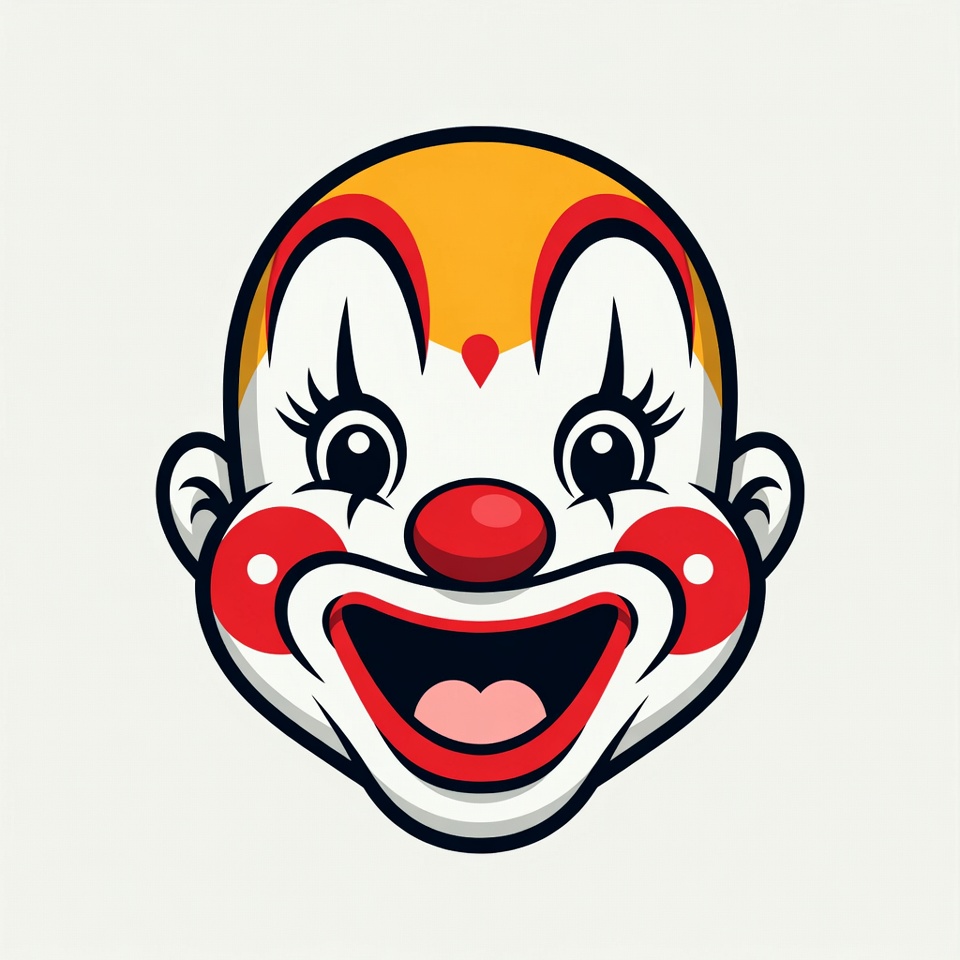 Clown face with bright colors Clown face with bright colors
