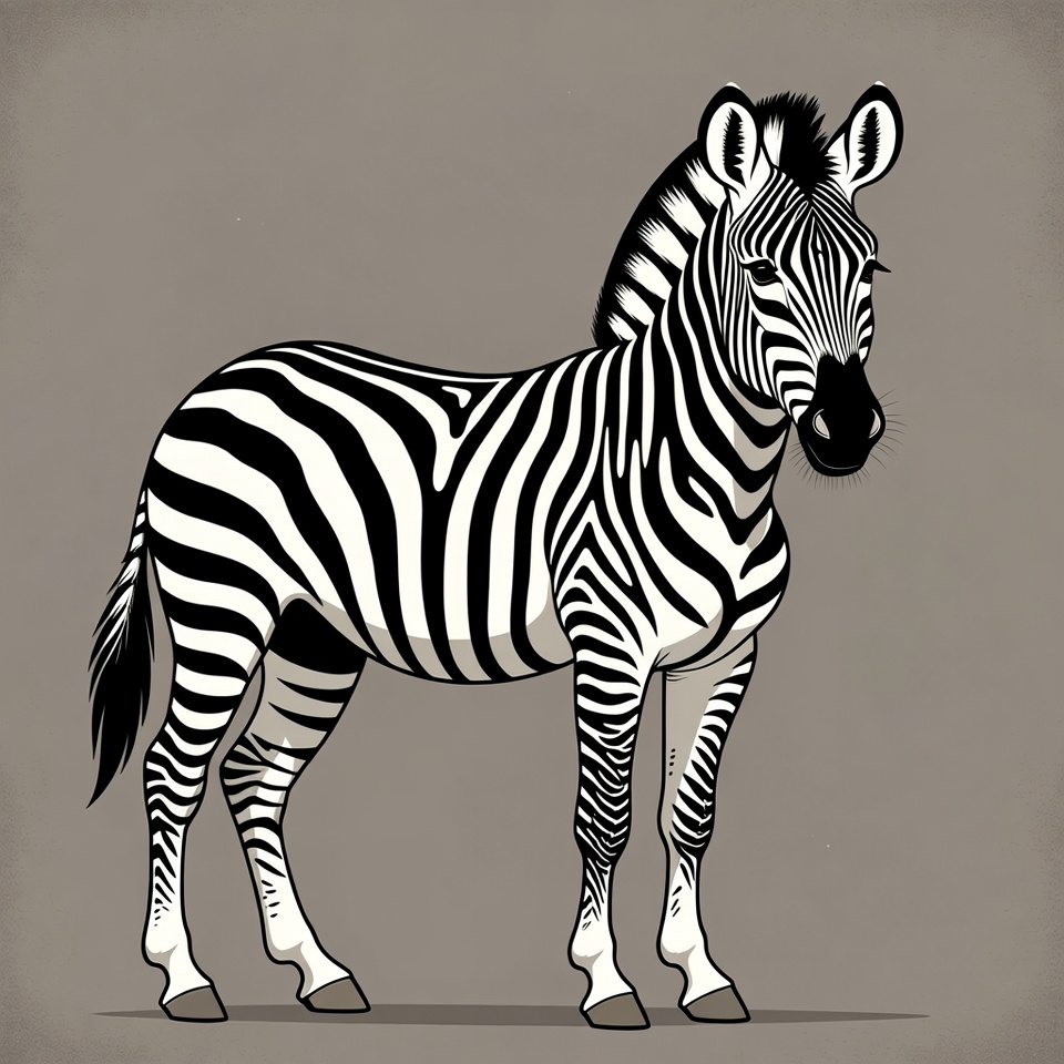 Zebra standing on gray background Zebra standing on gray background