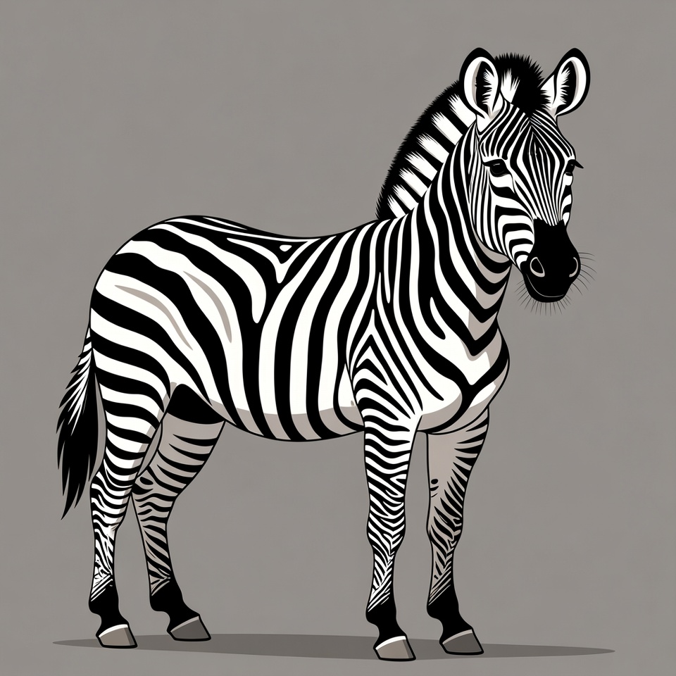 Zebra standing on gray background Zebra standing on gray background