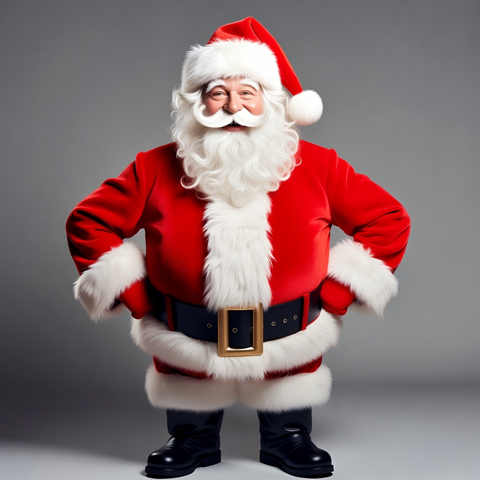 Santa claus standing and smiling indoors Santa claus standing and smiling indoors