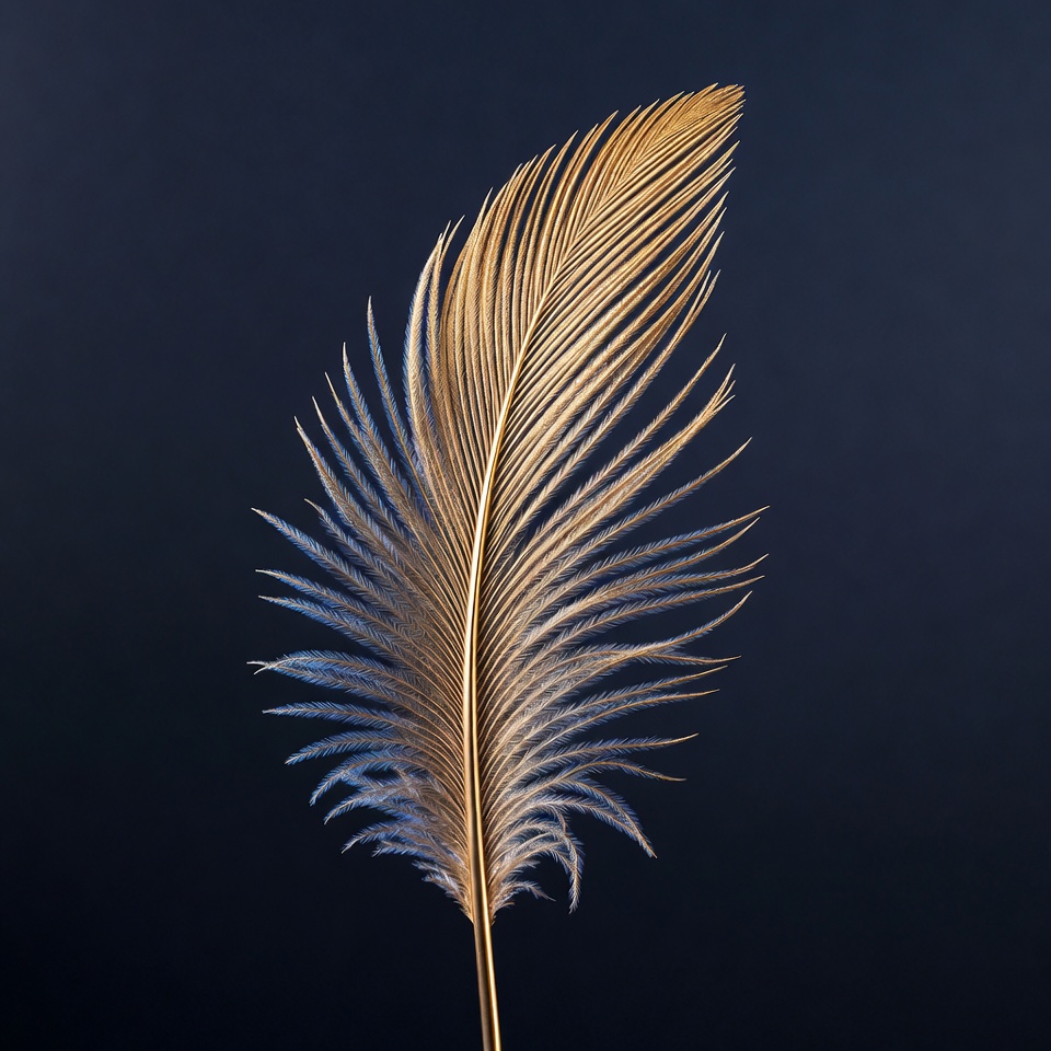 Decorative feather on dark background Decorative feather on dark background