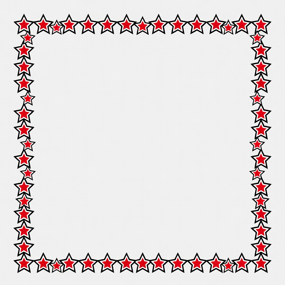 Red star border design for decoration Red star border design for decoration