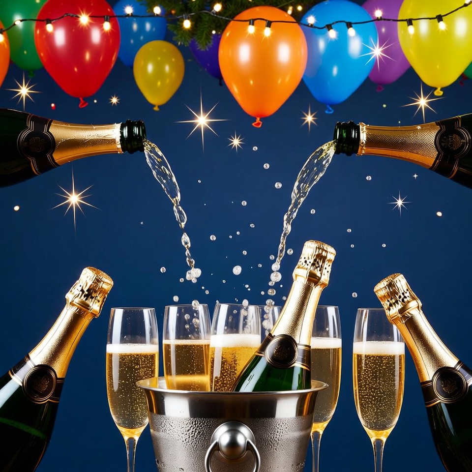 Champagne pouring at a celebration Champagne pouring at a celebration